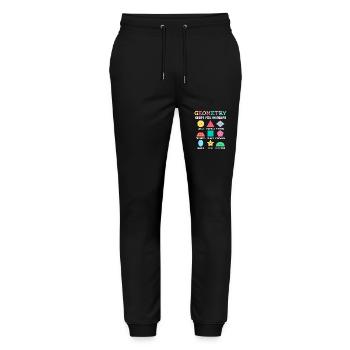 Geometry Shapes with Positive Slogans - Stanley/Stella Mover Unisex Organic Jogging Trousers - black - Front - Marisol (170cm) & Nik (191cm)