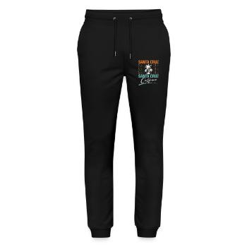 Santa Cruz California Sonnenuntergang 70er 80er - Stanley/Stella Unisex Bio Jogginghose Mover  - Schwarz - Vorne - Marisol (170cm) & Nik (191cm)