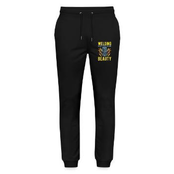 Schweißen Schweißer Welding Sparks Become Beauty - Stanley/Stella Unisex Bio Jogginghose Mover  - Schwarz - Vorne - Marisol (170cm) & Nik (191cm)