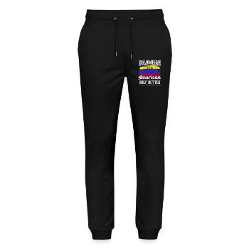 Colombian South America Country of origin Latin America - Stanley/Stella Mover Unisex Organic Jogging Trousers - black - Front - Marisol (170cm) & Nik (191cm)