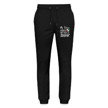 Les baisers italiens sont faits de sucre Italienisch Kuss - Pantalon de jogging bio MOVER Stanley/Stella unisexe - noir - Devant - Marisol (170cm) & Nik (191cm)