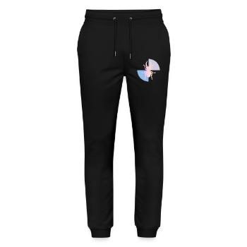 Duo Coccinelle Jaune Pastel Rose - Pantalon de jogging bio MOVER Stanley/Stella unisexe - noir - Devant - Marisol (170cm) & Nik (191cm)