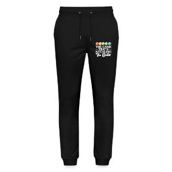 Bingo Gift for Bingo Players - Stanley/Stella Mover Unisex Organic Jogging Trousers - black - Front - Marisol (170cm) & Nik (191cm)