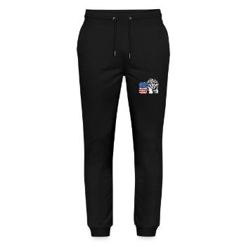 Bouvier Bernois US Amérique Drapeau Chiens Wilsigns - Pantalon de jogging bio MOVER Stanley/Stella unisexe - noir - Devant - Marisol (170cm) & Nik (191cm)