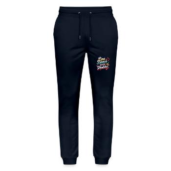Line Dance mein Hobby - Stanley/Stella Unisex Bio Jogginghose Mover  - Navy - Vorne - Marisol (170cm) & Nik (191cm)