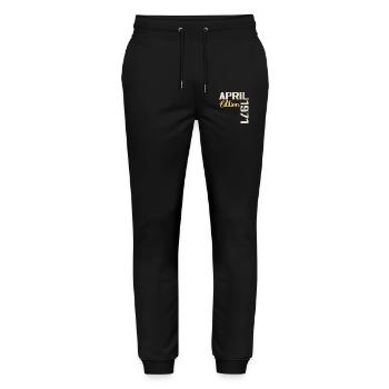 Birthday 53 Years April 1971 Birthday Gift - Stanley/Stella Mover Unisex Organic Jogging Trousers - black - Front - Marisol (170cm) & Nik (191cm)