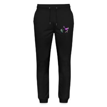 Quirky Archer's Ostrich Challenge - Stanley/Stella Mover Unisex Organic Jogging Trousers - black - Front - Marisol (170cm) & Nik (191cm)