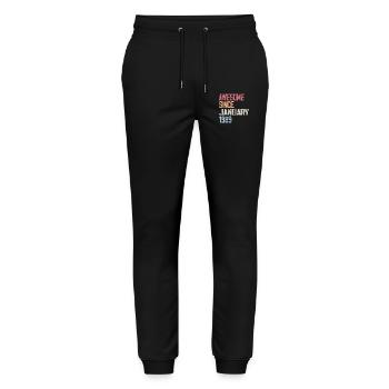 Birthday January 1989 Retro 1989 January - Stanley/Stella Mover Unisex Organic Jogging Trousers - black - Front - Marisol (170cm) & Nik (191cm)