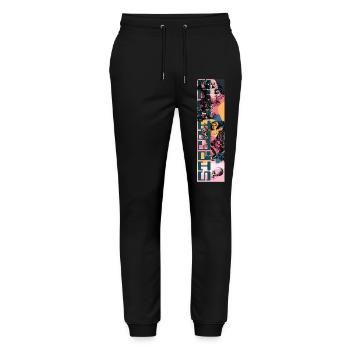 Streetwear: Engel und Teufel im Spiel! - Stanley/Stella Unisex Bio Jogginghose Mover  - Schwarz - Vorne - Marisol (170cm) & Nik (191cm)