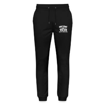 Vintage 1938 Cadeau 86e Anniversaire 1938 - Pantalon de jogging bio MOVER Stanley/Stella unisexe - noir - Devant - Marisol (170cm) & Nik (191cm)