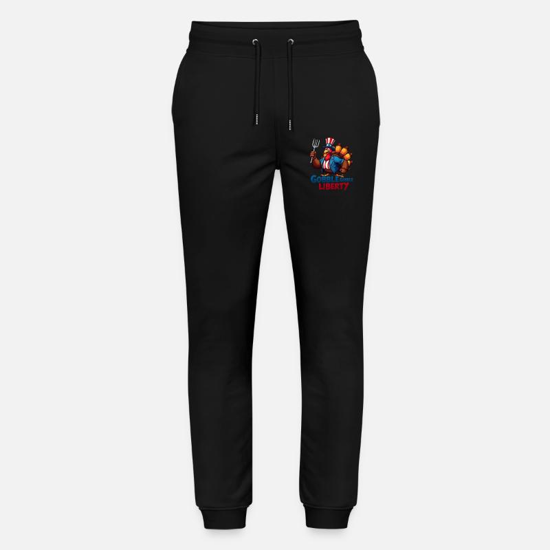 Gobble Gobble Liberty - Stanley/Stella Mover Unisex Organic Jogging Trousers - black