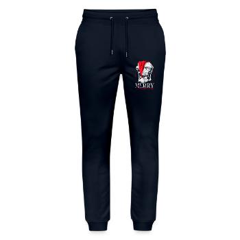 Santa Nova Scotia Duck Tolling Retriever Christmas - Stanley/Stella Mover Unisex Organic Jogging Trousers - navy - Front - Marisol (170cm) & Nik (191cm)