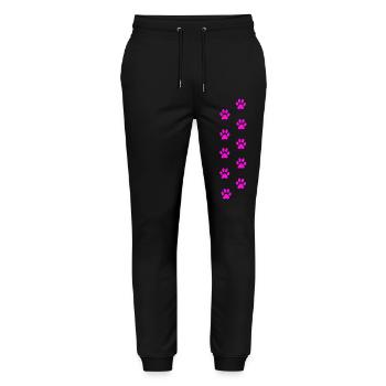 Pink Katzenpfotenabdruck Muster - Stanley/Stella Unisex Bio Jogginghose Mover  - Schwarz - Vorne - Marisol (170cm) & Nik (191cm)