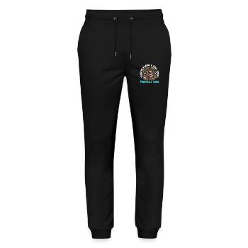 Professeur d’école de paternité pour la fête des pères - Pantalon de jogging bio MOVER Stanley/Stella unisexe - noir - Devant - Marisol (170cm) & Nik (191cm)