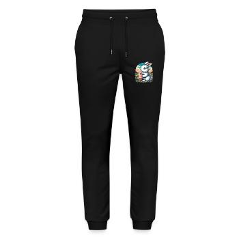 Lustiges Boba-tee-liebhaber-bubble-tea-getränk - Stanley/Stella Unisex Bio Jogginghose Mover  - Schwarz - Vorne - Marisol (170cm) & Nik (191cm)