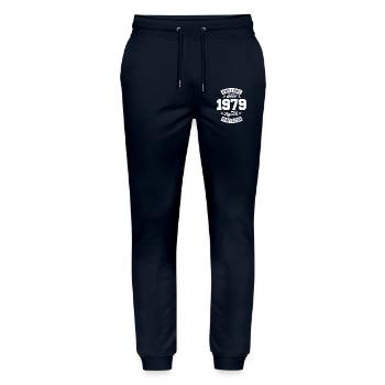 Vintage 1979 birthday - retro 1979 - Stanley/Stella Mover Unisex Organic Jogging Trousers - navy - Front - Marisol (170cm) & Nik (191cm)
