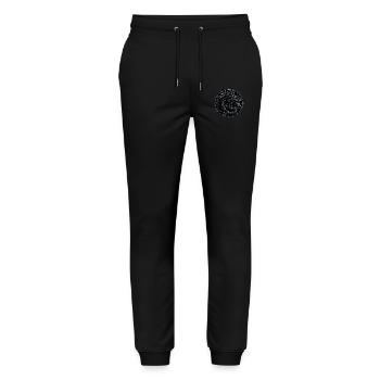 Monochromer Mythos: Schwarzer Drache - Stanley/Stella Unisex Bio Jogginghose Mover  - Schwarz - Vorne - Marisol (170cm) & Nik (191cm)
