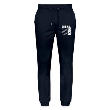 Original 1969 55th Anniversary Retro Gift - Stanley/Stella Mover Unisex Organic Jogging Trousers - navy - Front - Marisol (170cm) & Nik (191cm)