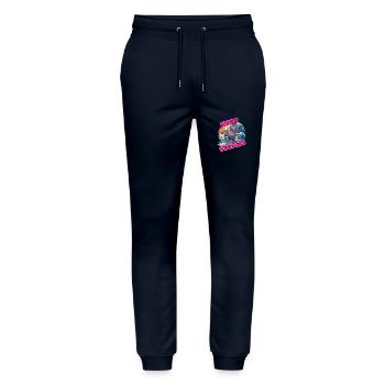 Hippo surfing funny cool stylish hippo - Stanley/Stella Mover Unisex Organic Jogging Trousers - navy - Front - Marisol (170cm) & Nik (191cm)