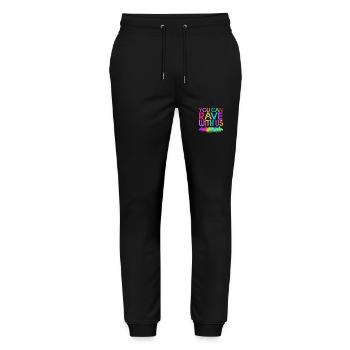 Rave Raver Techno music Techno bass Mixer - Stanley/Stella Mover Unisex Organic Jogging Trousers - black - Front - Marisol (170cm) & Nik (191cm)