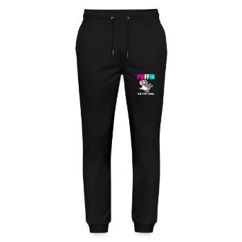 Papageientaucher Puffin - Stanley/Stella Unisex Bio Jogginghose Mover  - Schwarz - Vorne - Marisol (170cm) & Nik (191cm)