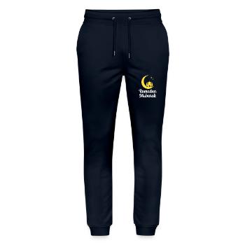 Ramadan Murbarak - Stanley/Stella Mover Unisex Organic Jogging Trousers - navy - Front - Marisol (170cm) & Nik (191cm)