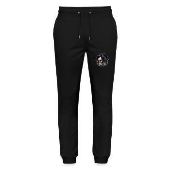 Big Raven Sitting on Sculls - Stanley/Stella Mover Unisex Organic Jogging Trousers - black - Front - Marisol (170cm) & Nik (191cm)