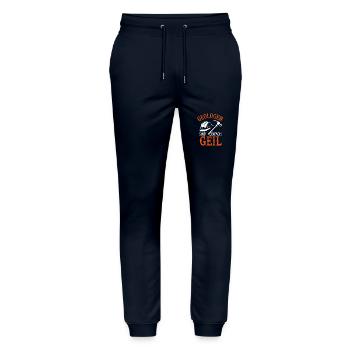 Geologen sind einfach cool. Geologenhelm - Stanley/Stella Unisex Bio Jogginghose Mover  - Navy - Vorne - Marisol (170cm) & Nik (191cm)