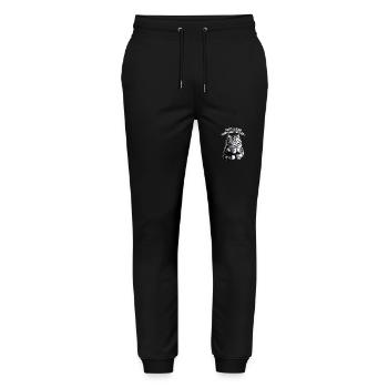 Funny Cat Thats Enough People ing For Today - Stanley/Stella Mover Unisex Organic Jogging Trousers - black - Front - Marisol (170cm) & Nik (191cm)