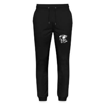 Bodybuilding Skull Workout and No Limit - Stanley/Stella Unisex Bio Jogginghose Mover  - Schwarz - Vorne - Marisol (170cm) & Nik (191cm)