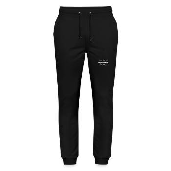 viel zu schlau - Stanley/Stella Unisex Bio Jogginghose Mover  - Schwarz - Vorne - Marisol (170cm) & Nik (191cm)