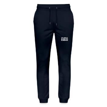 lebe jetzt - Stanley/Stella Unisex Bio Jogginghose Mover  - Navy - Vorne - Marisol (170cm) & Nik (191cm)