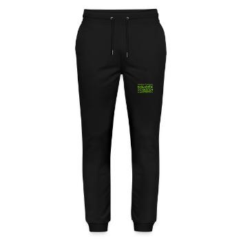 entdecke die Welt - Stanley/Stella Unisex Bio Jogginghose Mover  - Schwarz - Vorne - Marisol (170cm) & Nik (191cm)