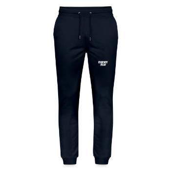 voller Lebensfreude - Stanley/Stella Unisex Bio Jogginghose Mover  - Navy - Vorne - Marisol (170cm) & Nik (191cm)