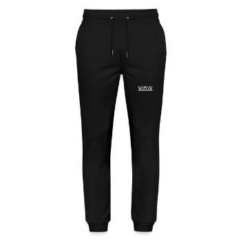 wo bleibt die Aufklärung - Stanley/Stella Unisex Bio Jogginghose Mover  - Schwarz - Vorne - Marisol (170cm) & Nik (191cm)