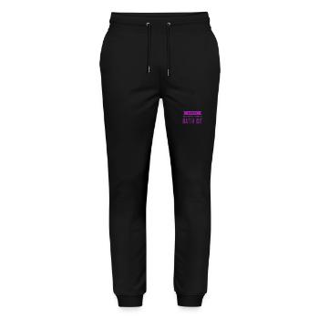 weils Dativ ist - Stanley/Stella Unisex Bio Jogginghose Mover  - Schwarz - Vorne - Marisol (170cm) & Nik (191cm)