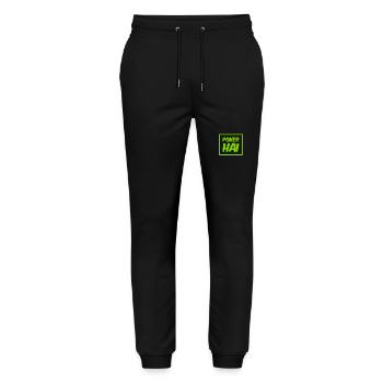Pokerhai - Stanley/Stella Unisex Bio Jogginghose Mover  - Schwarz - Vorne - Marisol (170cm) & Nik (191cm)