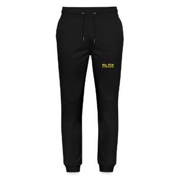 hypothetisch gefragt - Stanley/Stella Unisex Bio Jogginghose Mover  - Schwarz - Vorne - Marisol (170cm) & Nik (191cm)