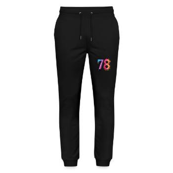 78 Number Comic - Stanley/Stella Mover Unisex Organic Jogging Trousers - black - Front - Marisol (170cm) & Nik (191cm)
