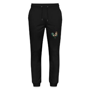 Rustic Rooster Charm - Stanley/Stella Mover Unisex Organic Jogging Trousers - black - Front - Marisol (170cm) & Nik (191cm)