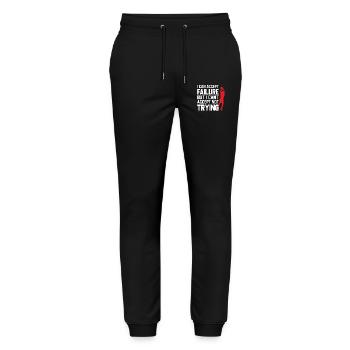 Cool basketball design with motivational saying - Stanley/Stella Mover Unisex Organic Jogging Trousers - black - Front - Marisol (170cm) & Nik (191cm)