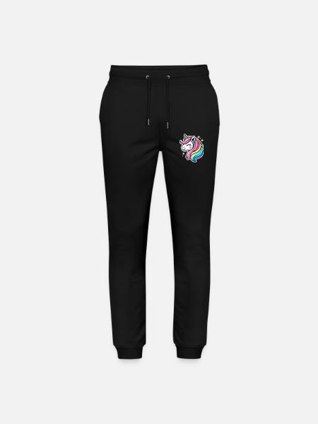 Einhorn Comic Regenbogen Herzen - Stanley/Stella Unisex Bio Jogginghose Mover  - Schwarz