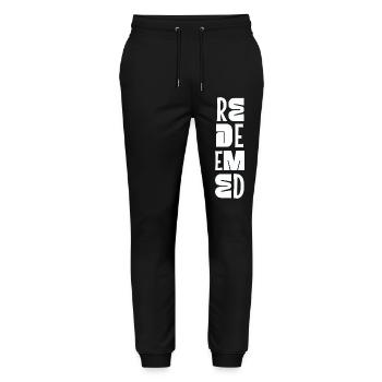 Silence et connaissez le Psaume 46:10 Foi chrétienne - Pantalon de jogging bio MOVER Stanley/Stella unisexe - noir - Devant - Marisol (170cm) & Nik (191cm)