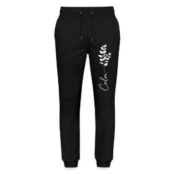 Eukalyptus Zweig Minimalistische Botanik - Stanley/Stella Unisex Bio Jogginghose Mover  - Schwarz - Vorne - Marisol (170cm) & Nik (191cm)