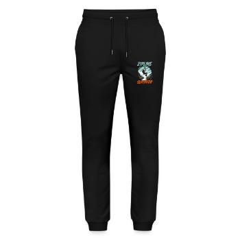 Zipline Lover Zipliner Extreme Adventure High Wire - Stanley/Stella Mover Unisex Organic Jogging Trousers - black - Front - Marisol (170cm) & Nik (191cm)