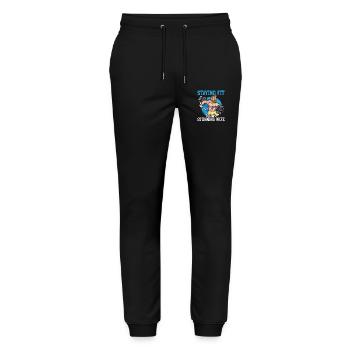 Funny Husband, Motivation, Bodybuilder, Laughter, - Stanley/Stella Mover Unisex Organic Jogging Trousers - black - Front - Marisol (170cm) & Nik (191cm)
