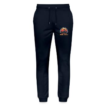 Modélisme ferroviaire Passionné de modélisme ferroviaire - Pantalon de jogging bio MOVER Stanley/Stella unisexe - marine - Devant - Marisol (170cm) & Nik (191cm)