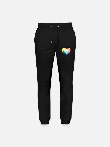 Lgbt heart rainbow - Stanley/Stella Mover Unisex Organic Jogging Trousers - black