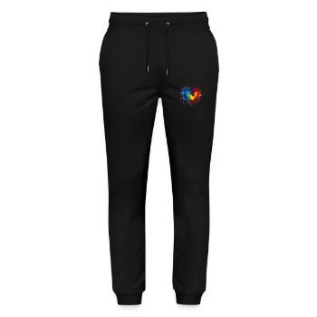 Pride Love Heart - Stanley/Stella Unisex Bio Jogginghose Mover  - Schwarz - Vorne - Marisol (170cm) & Nik (191cm)