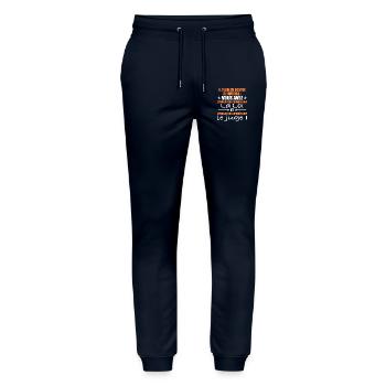 Es gibt zwei Arten von Gerechtigkeits-/Humor-Anwälten - Stanley/Stella Unisex Bio Jogginghose Mover  - Navy - Vorne - Marisol (170cm) & Nik (191cm)